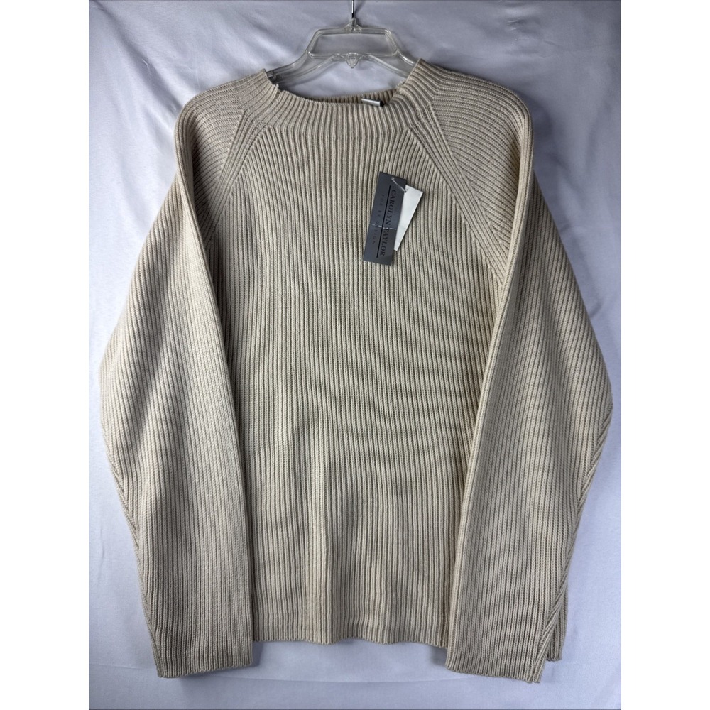 Carolyn Taylor Sweater Womens Black White Funnel Neck Kinen Long Sleeve NWT